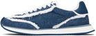 Dolce&Gabbana Blue Mixed-Material 'DG' Cushion Sneakers