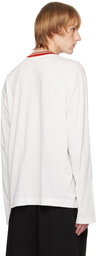 Dries Van Noten White Paneled Long Sleeve T-Shirt