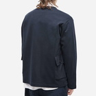 Comme des Garçons Homme Men's Jersey Ripstop Pocket Cardigan in Navy