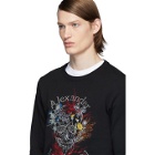 Alexander McQueen Black Glowing Botanical Skull Sweatshirt