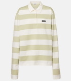 Miu Miu Striped cotton jersey polo shirt