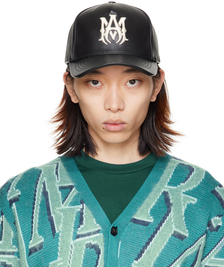 AMIRI: Black MA Full Leather Cap | SSENSE