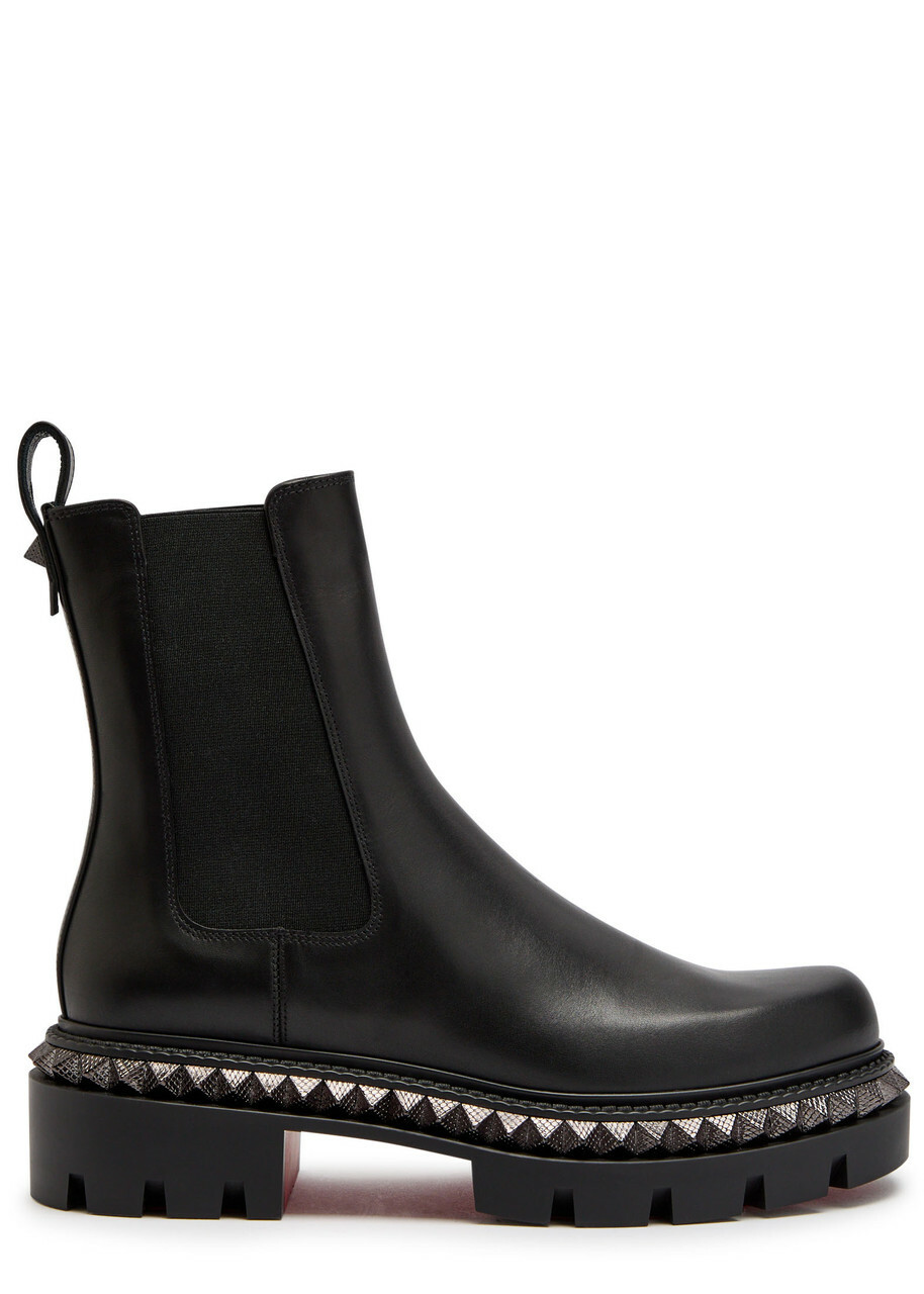 Christian Louboutin Emilia Pyraclou Embellished Leather Chelsea Boots Black