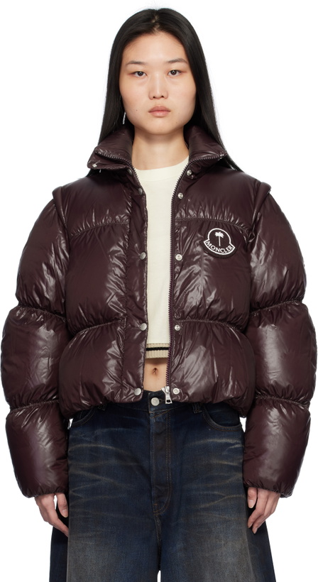 Photo: Moncler Genius Moncler x Palm Angels Burgundy Noella Down Jacket