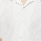 Gitman Vintage Men's Short Sleeve Camp Collar Panama Shirt in White