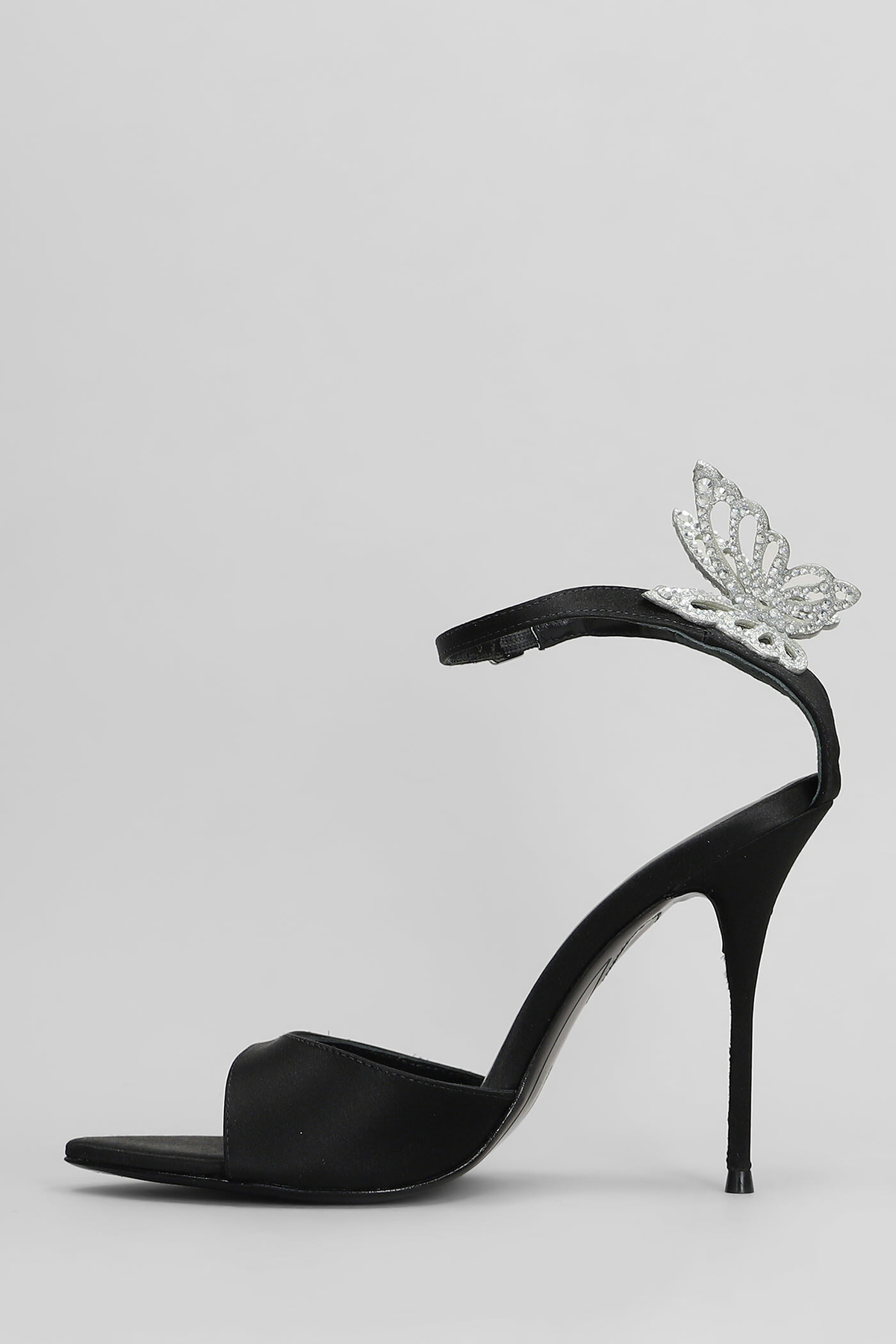 Sophia Webster Aura Sandals In Black Satin