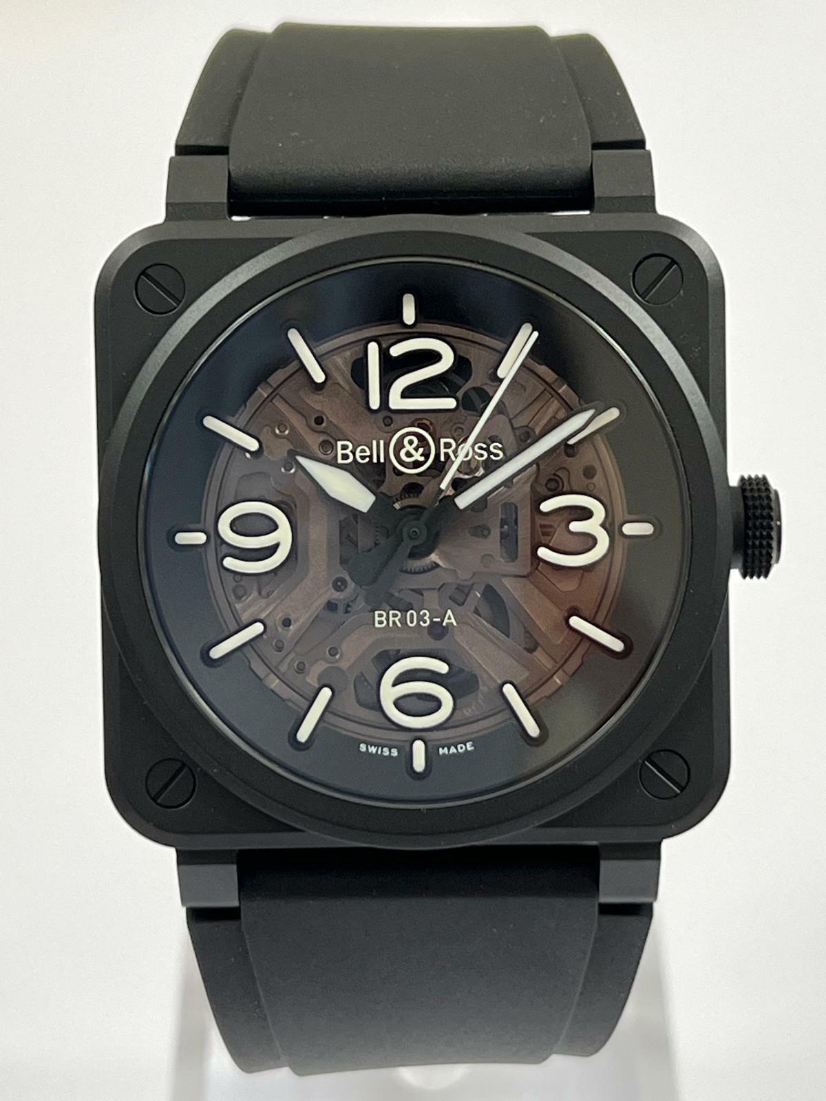 Bell and Ross BR 03 Automatic Black Dial Mens Watch BR03A-BL-SKCE/SRB