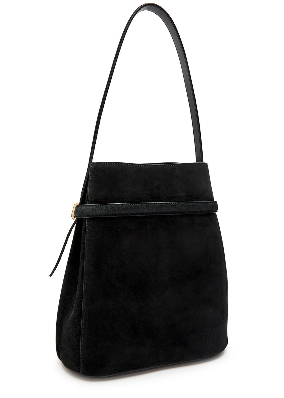 Toteme Belted Suede Bucket bag - Black - One Size