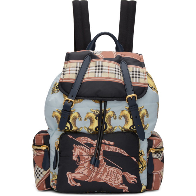 Photo: Burberry Multicolor Large Archive Scarf Print Backpack