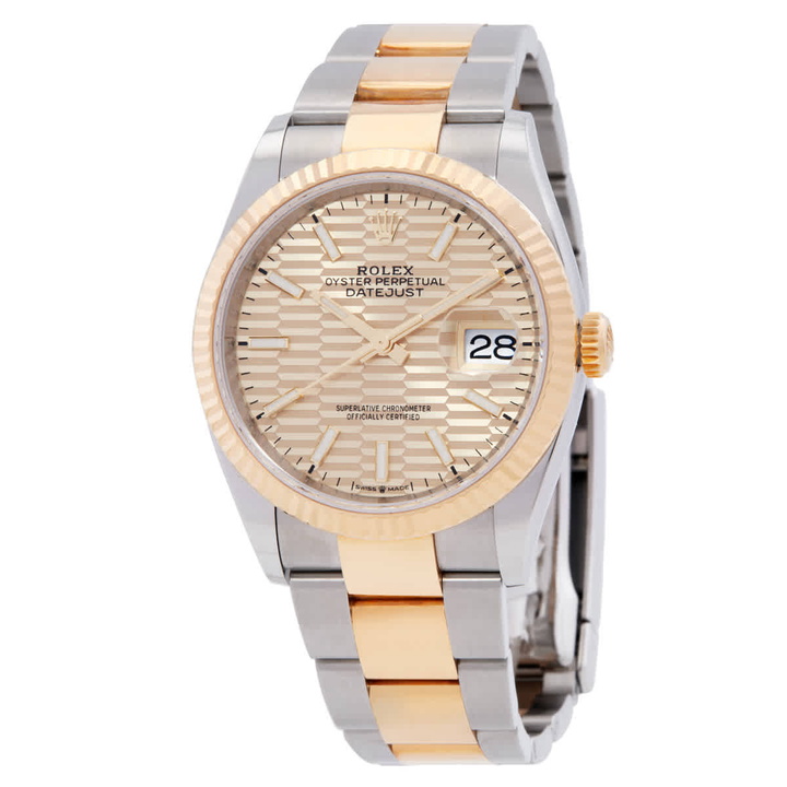 Photo: Rolex Datejust 36 Automatic Chronometer Champagne Dial Watch 126233CFSO