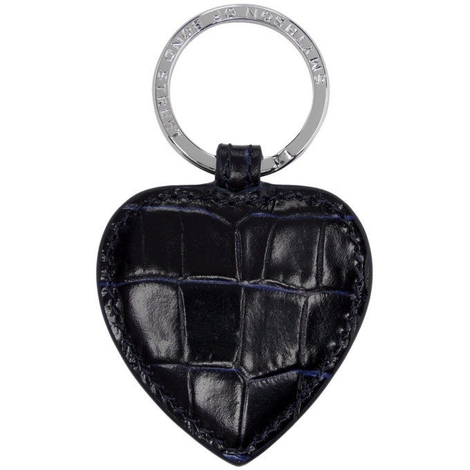 Photo: Smythson Navy Mara Heart Keychain