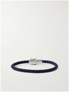 MONTBLANC - Meisterstück Woven Leather and Stainless Steel Bracelet - Blue