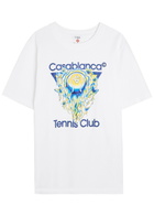 Casablanca Tennis Club Icon Printed Cotton T-shirt White
