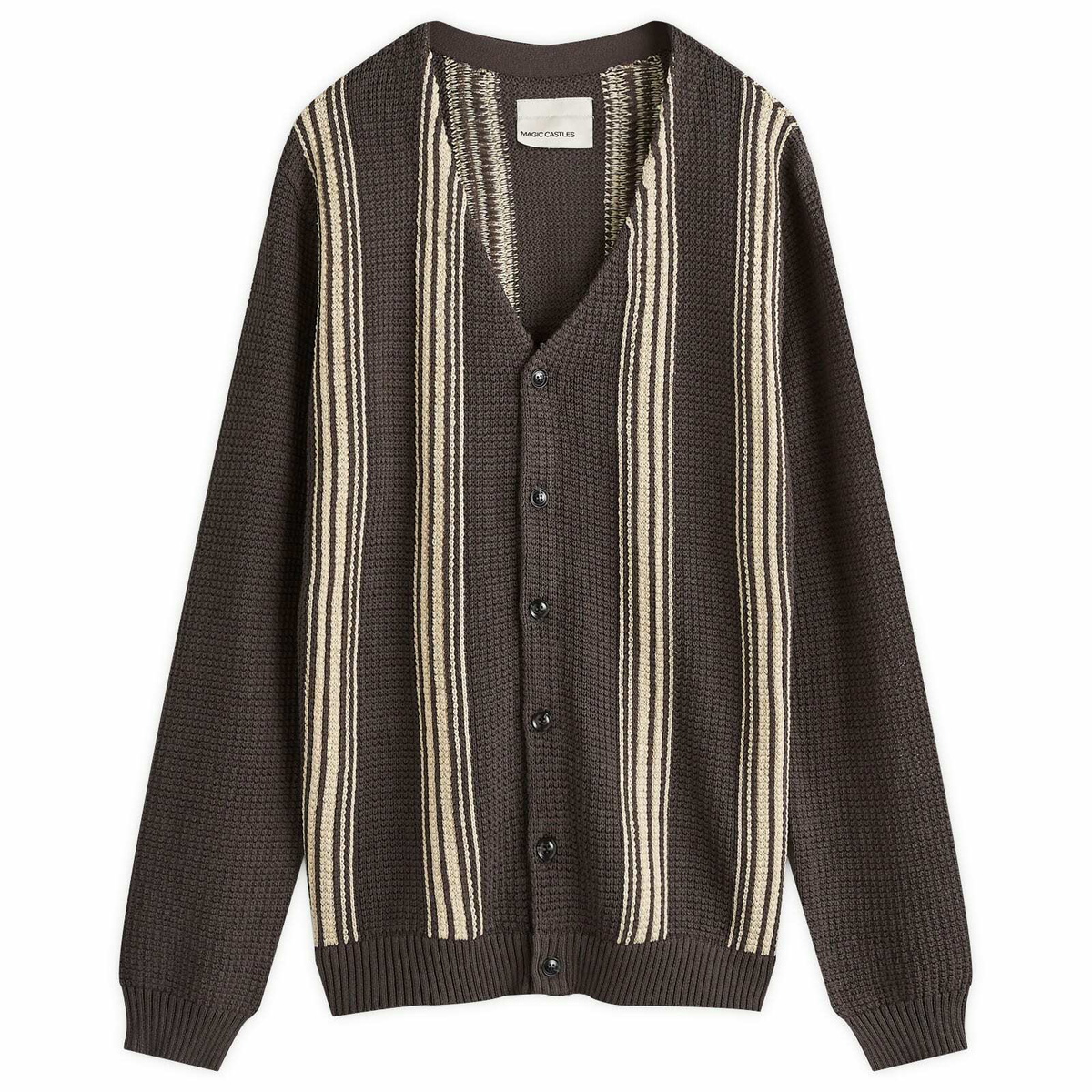 Magic Castles Men's Frank Cardigan in Charcoal Mesh