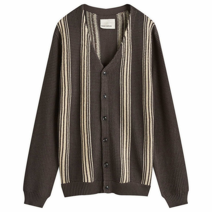 Photo: Magic Castles Men's Frank Cardigan in Charcoal Mesh