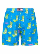 MC2 Saint Barth Man Lightweight Fabric Swim-shorts Lighting With Cryptopuppets Print | Cryptopuppets Special Edition