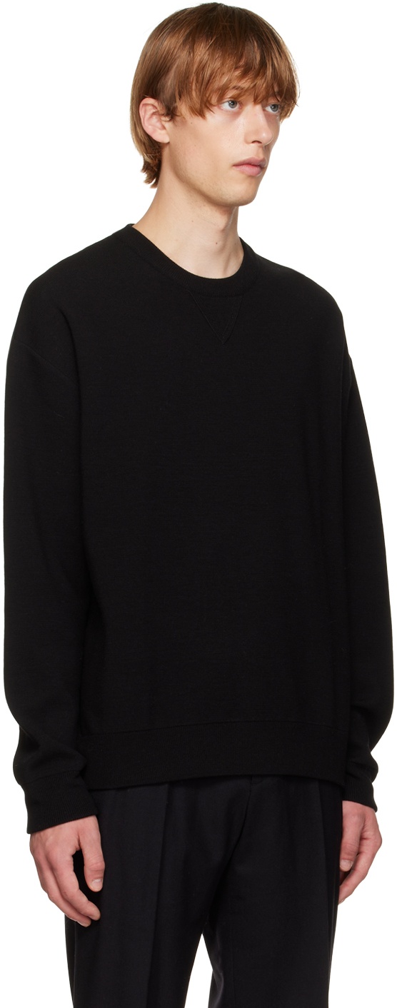 Solid Homme Black Wool Sweater Solid Homme