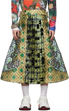 Chopova Lowena Green Butterfly Appliqué Skirt