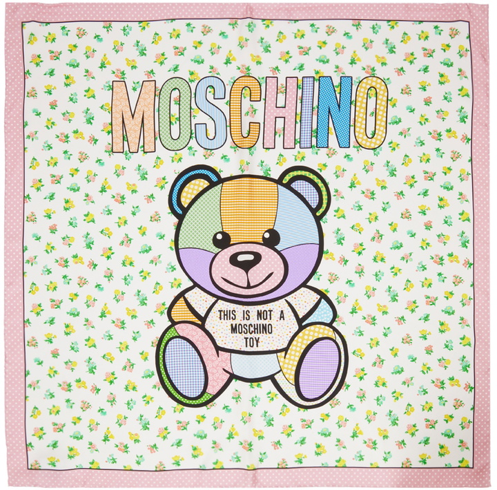 Photo: Moschino White Teddy Patchwork Scarf