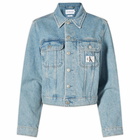 Calvin Klein Women's Cropped 90S Denim Jacket in Denim Light