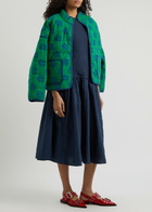 Free People Afternoon Elegance Stretch-cotton Midi Dress Navy