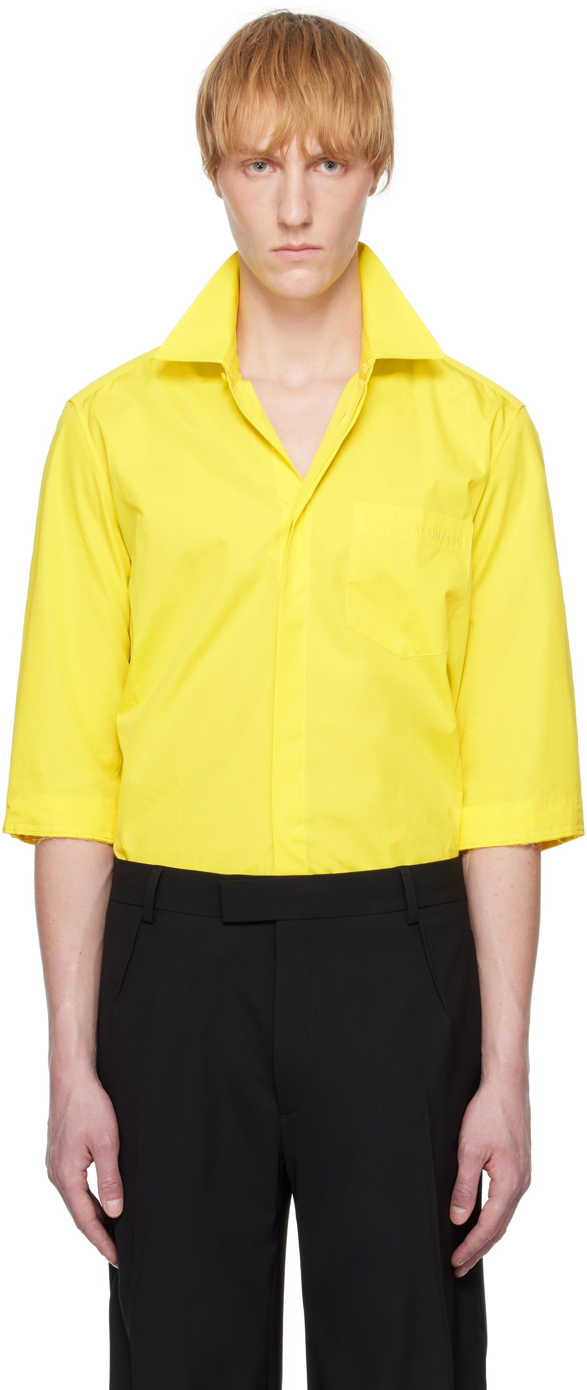 ALAINPAUL Yellow 3/4 Sleeve Shirt