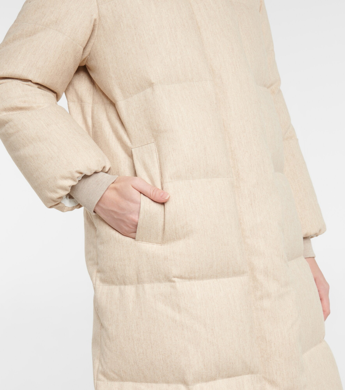 Brunello Cucinelli - Virgin wool flannel down coat