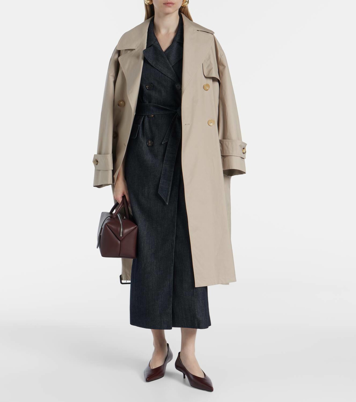 'S Max Mara Greta belted denim maxi dress