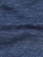 120% - Linen Polo Shirt - Blue
