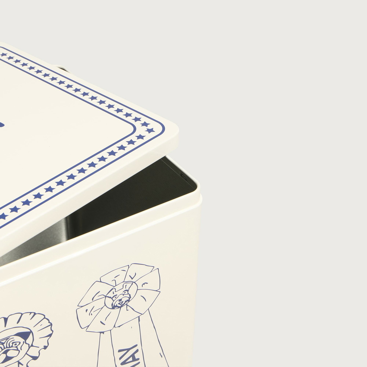 HAY Dogs Food Storage Tin - Large in Blue/White