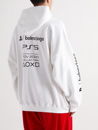 BALENCIAGA - PlayStation Printed Cotton-Jersey Hoodie - White