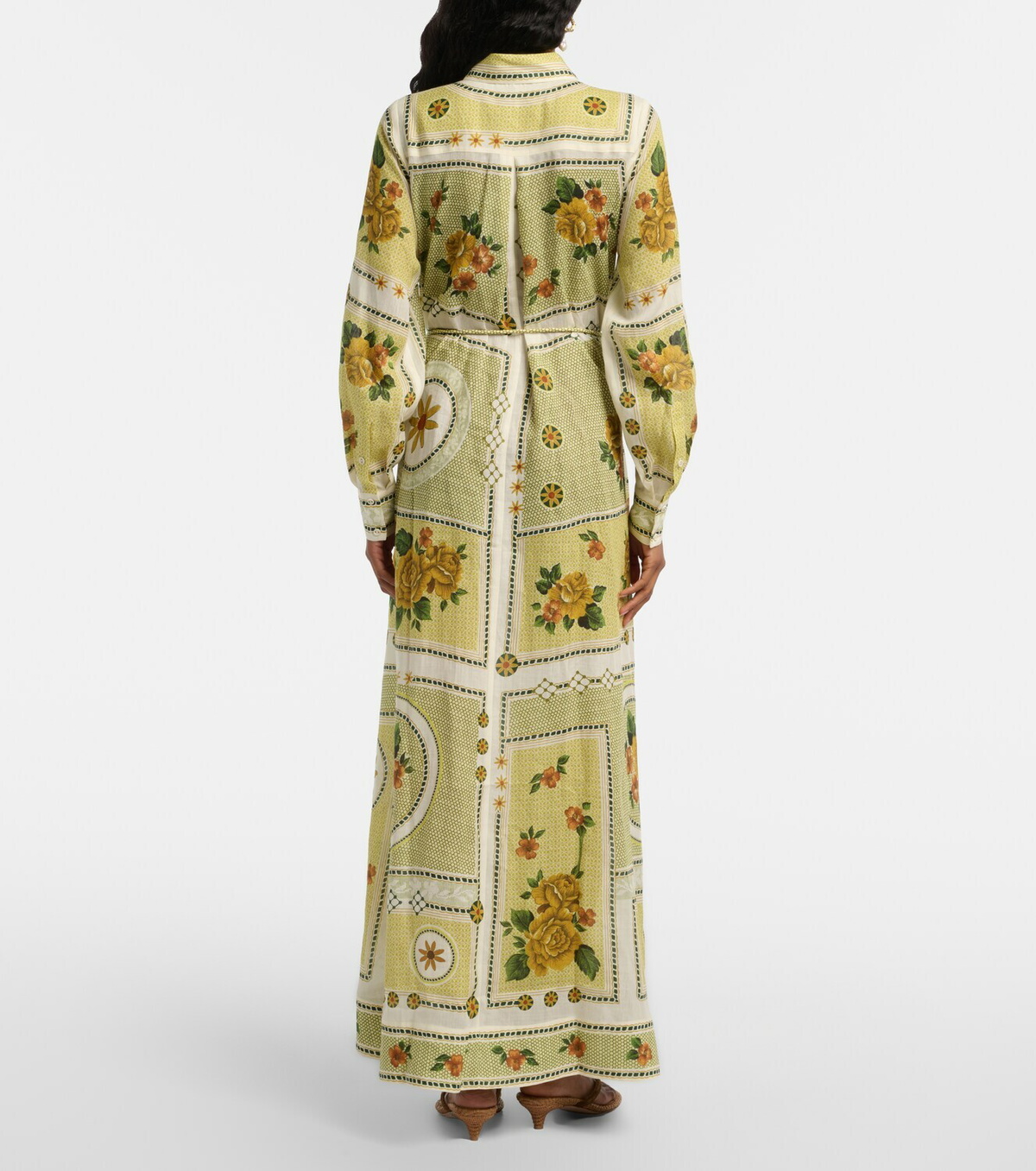 Alémais Dixie belted printed ramie shirt dress