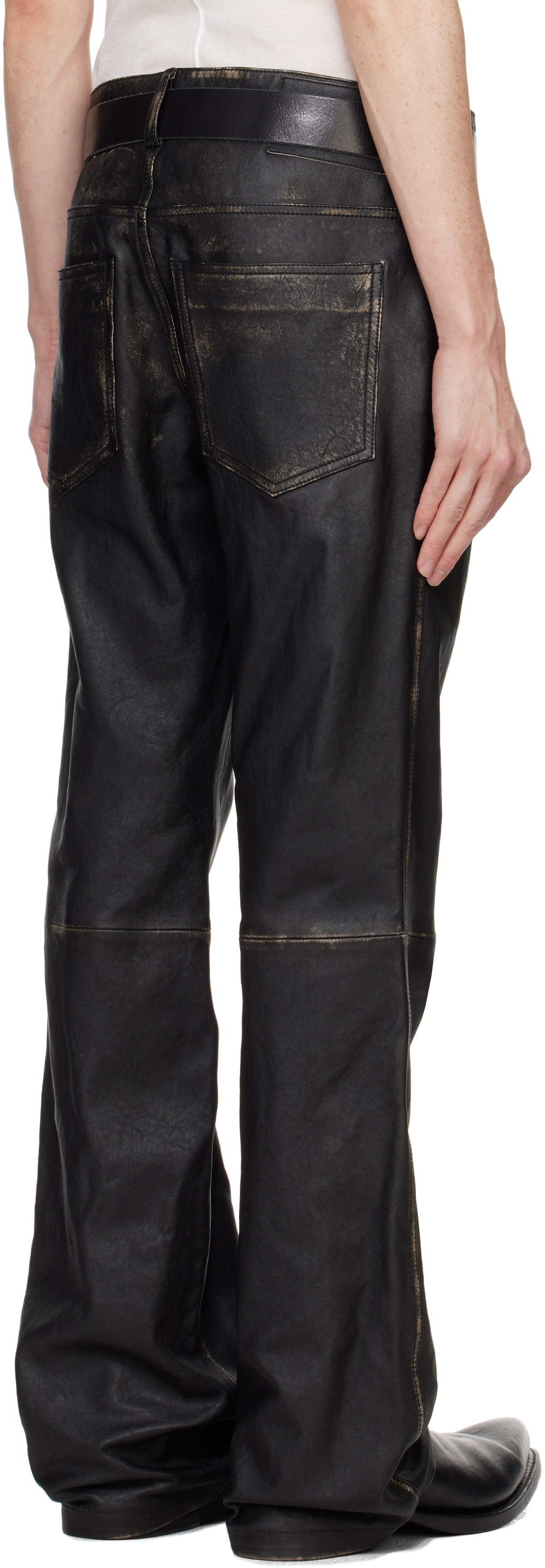 Diesel Black P-Blixia Leather Pants