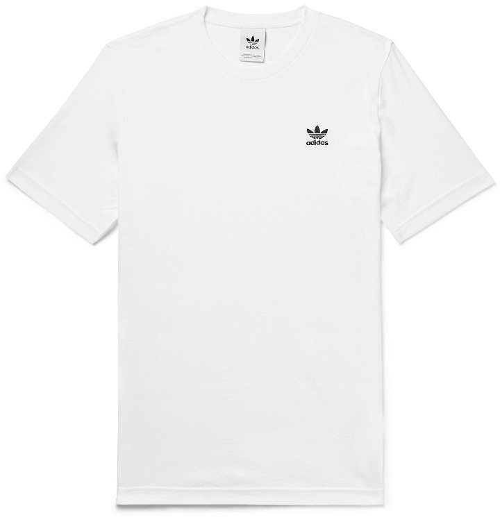 Photo: ADIDAS ORIGINALS - Logo-Embroidered Cotton-Jersey T-Shirt - White