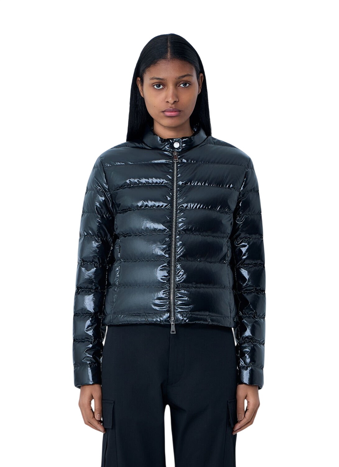 Moncler Boulogne Reversible Quilted Shell Coat Ivory Moncler