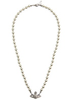 Vivienne Westwood Mini Bas Relief orb Faux Pearl Necklace - Grey - One Size