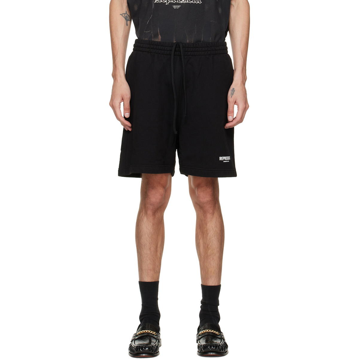Represent Black Printed 'Owners Club' Shorts