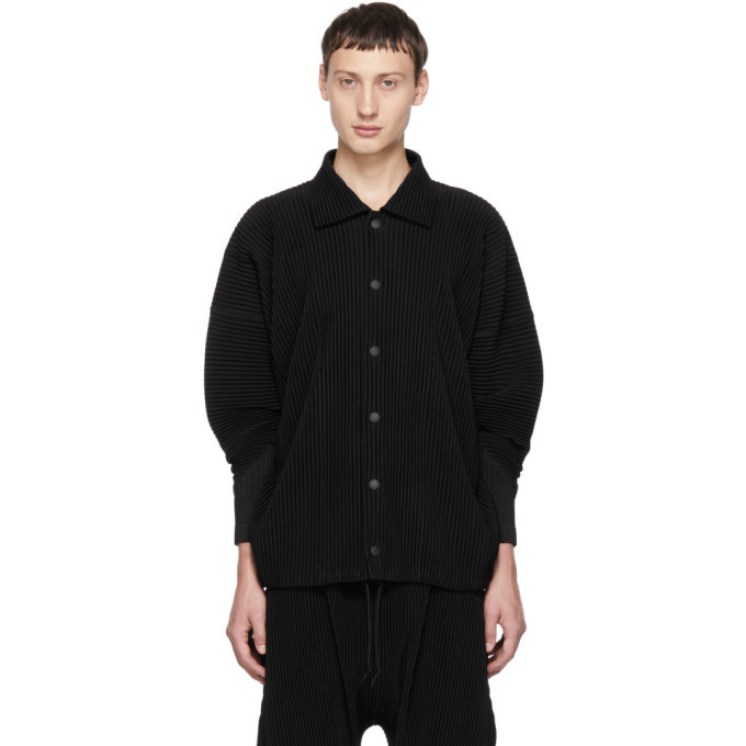 Homme Plisse Issey Miyake Black Button-Down Jacket Homme Plisse