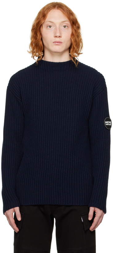 Photo: Giorgio Armani Navy Rubber Patch Sweater