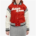 Maison Kitsuné Women's Varsity Jacket in Burnt Red