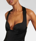 Galvan Flared halterneck jumpsuit