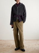 Our Legacy - Checked Brushed Wool-Blend Zip-Up Hoodie - Gray