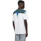 Marcelo Burlon County of Milan White and Blue Neon Wings T-Shirt