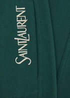 Saint Laurent Logo-embroidered Cotton Sweatpants Green