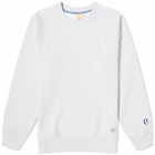 Champion Men's Made in USA Reverse Weave Crew Sweat in Silver Grey Marl