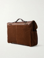 Bleu de Chauffe - Charles Leather-Trimmed Suede Briefcase