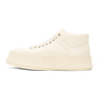 Jil Sander Off-White Leather Platform High-Top Sneakers