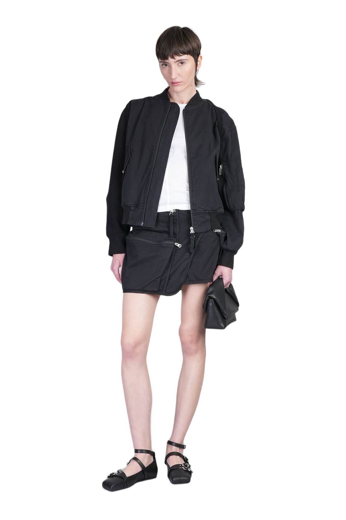 Helmut Lang Bomber Jacket In Black Cotton