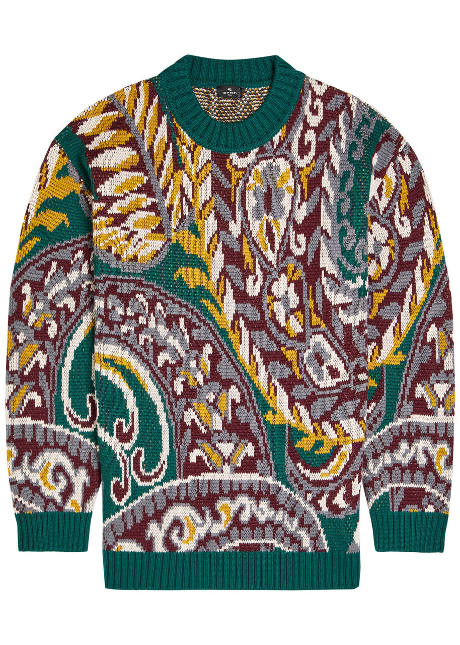 Etro Patterned Wool-blend Jumper Multi Print