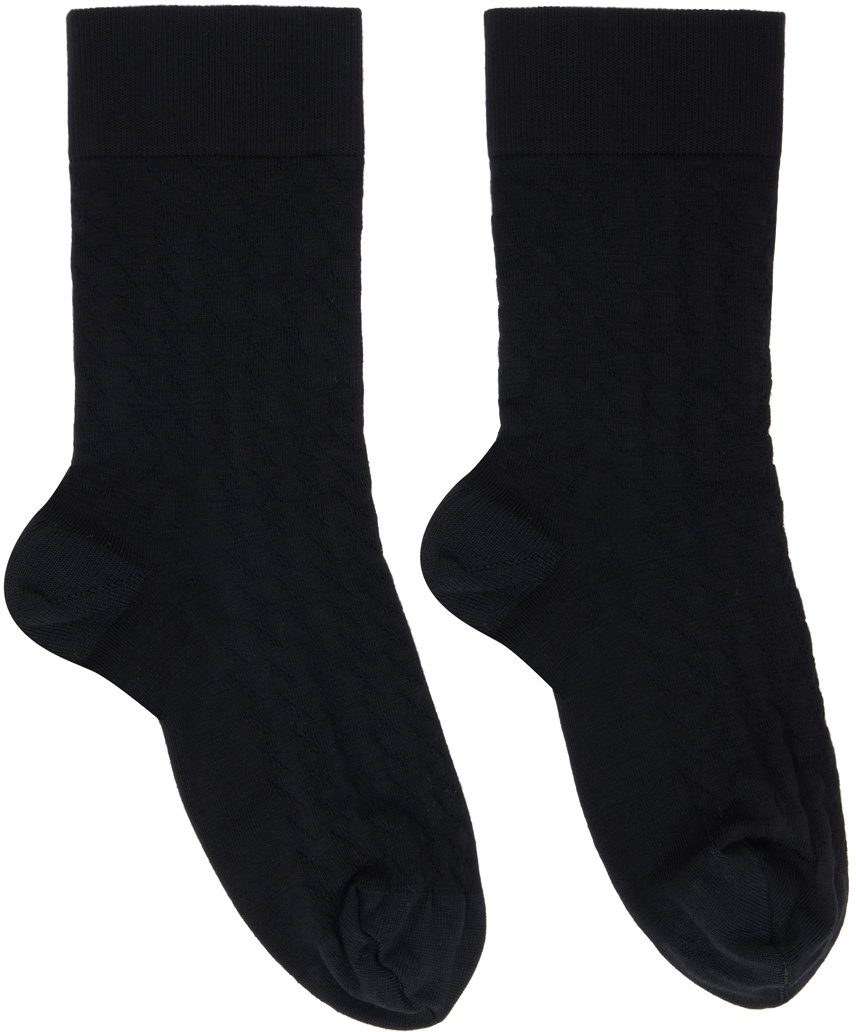 Wolford Black Jacquard Socks Wolford